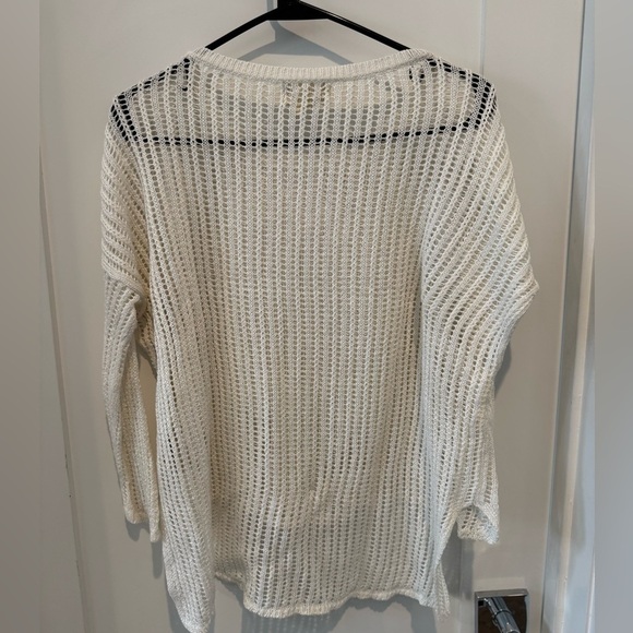 Ralph Lauren Denim & Supply Women Size small S/P White Sweater Crochet Knit G - Picture 5 of 6